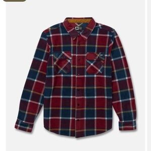 Salty Crew Polar Fleece Flannel Button Down Shirt (boys 10)